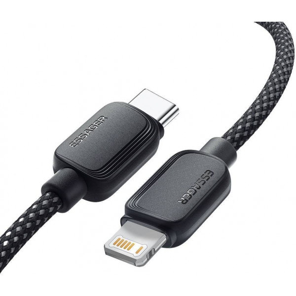 Фото - Кабель синхронізації даних Essager Breeze USB Cable USB-C to Ligthning 2M Black 20W (EXCTL-WLA01-P)