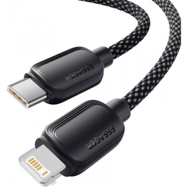 Фото - Кабель синхронізації даних Essager Breeze USB Cable USB-C to Ligthning 2M Black 20W (EXCTL-WLA01-P)