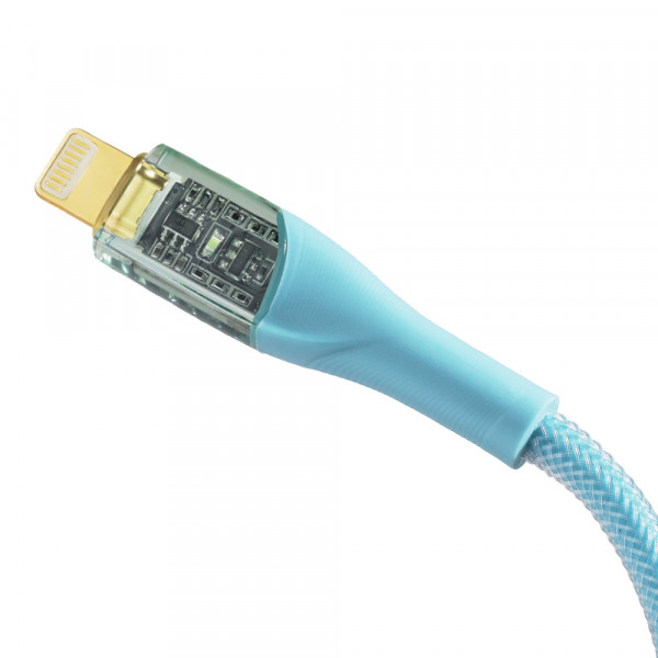 Фото - Кабель Essager Interstellar Transparent Design USB Charging Type C to Lightning 1m Blue (EXCTL-XJ03-P)