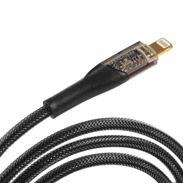 Фото - Кабель Essager Transparent Design USB Charging Cable Type C to Lightning 2m Black (EXCTL-XJA01-P)