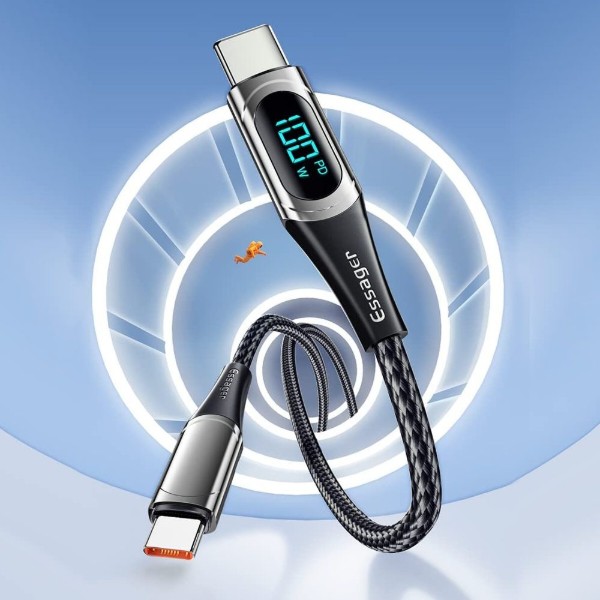 Фото - Кабель Essager LED Digital Display PD 20W Fast Charging Type C to Lightnining USB Cable 2m Black (EXCTL-YDA01)
