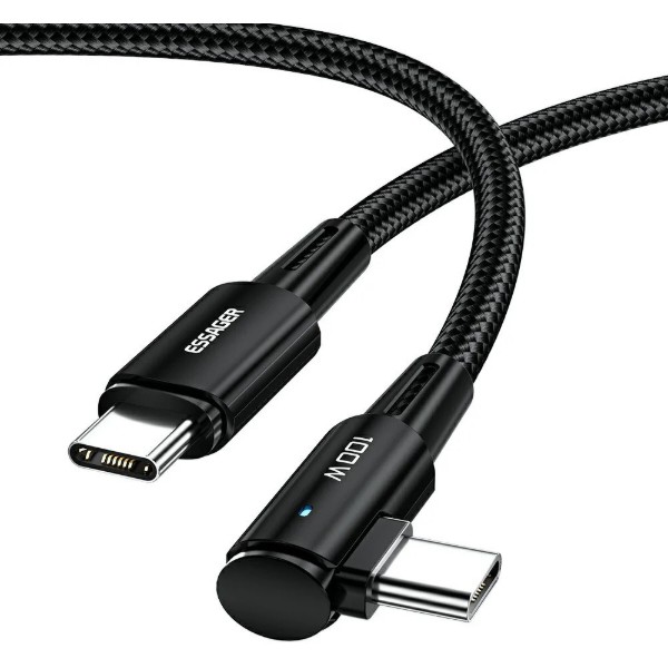 Фото - Кабель Essager Sunset Bend Type 100W Fast Charging Type-C to Type-C USB Cable 2M Black (EXCTT1-CGWTA01)