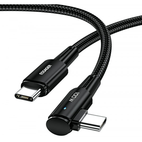 Фото - Кабель Essager Sunset Bend Type 100W Fast Charging Type-C to Type-C USB Cable 3M Black (EXCTT1-CGWTC01)