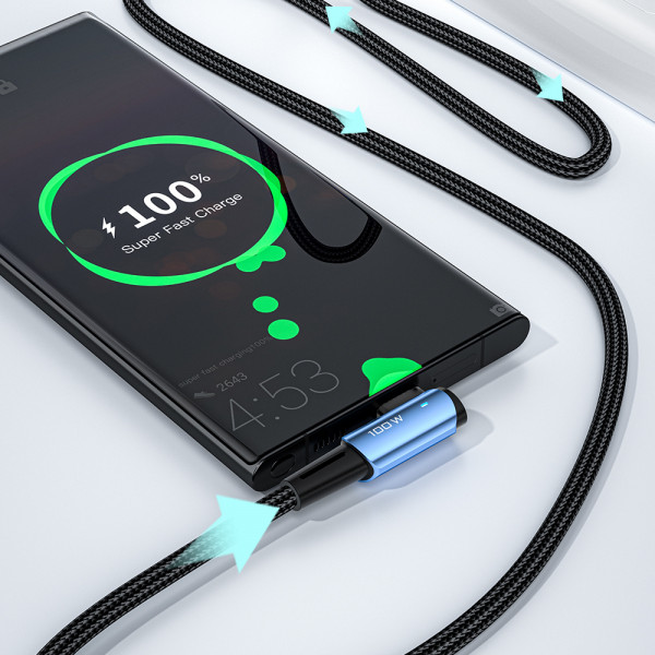 Фото - Кабель Essager Sunset Bend Type 100W Fast Charging Type-C to Type-C USB Cable 3M Black (EXCTT1-CGWTC01)