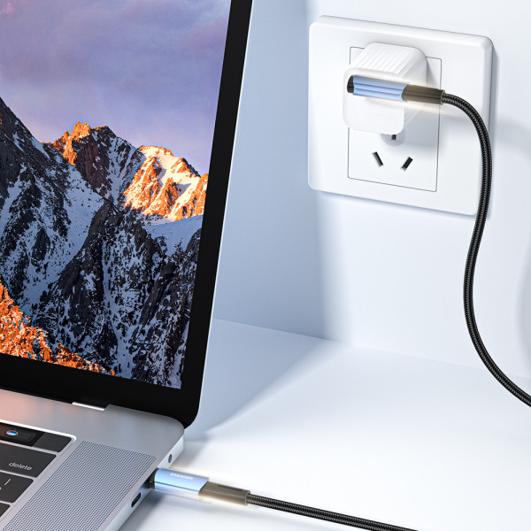 Фото - Кабель Essager Sunset Bend Type 100W Fast Charging Type-C to Type-C USB Cable 3M Black (EXCTT1-CGWTC01)