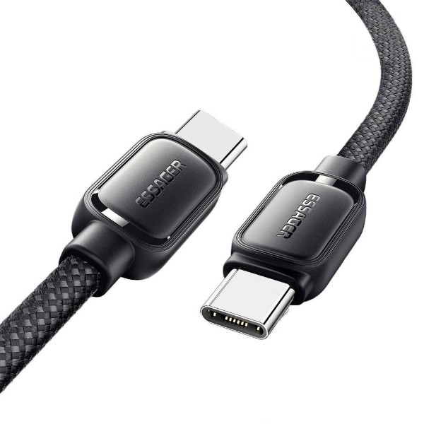 Фото - Кабель Essager Jelly Bean Type-C-Type-C 100W magnetic data cable 1M Black (EXCTT1-TD01-P)