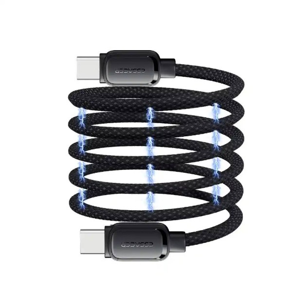 Фото - Кабель Essager Jelly Bean Type-C-Type-C 100W magnetic data cable 1M Black (EXCTT1-TD01-P)