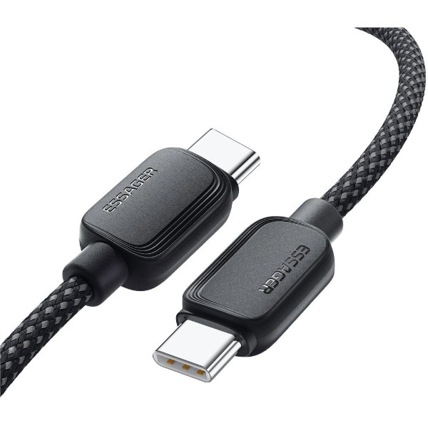Фото - Кабель Essager Breeze USB Cable Type C to Type C 1M Black 100W (EXCTT1-WL01-P)