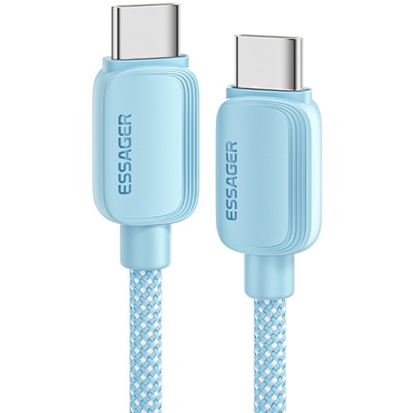 Фото - Кабель Essager Breeze USB Cable Type C to Type C 1M Blue 100W (EXCTT1-WL03-P)