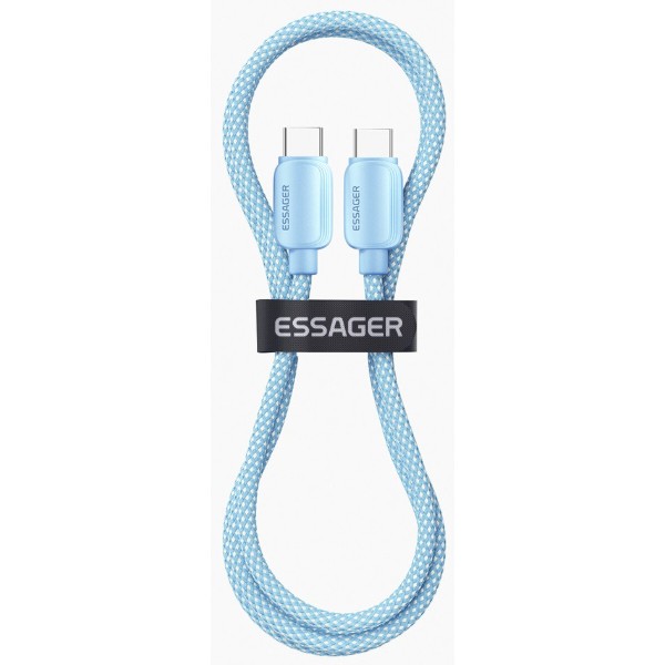 Фото - Кабель Essager Breeze USB Cable Type C to Type C 1M Blue 100W (EXCTT1-WL03-P)