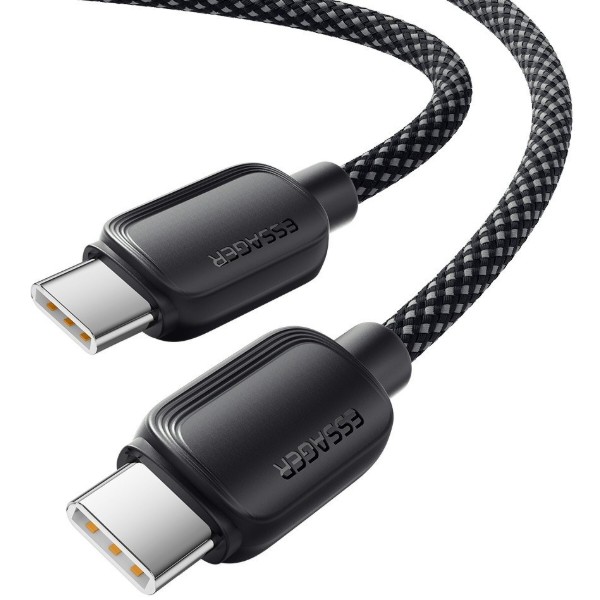 Фото - Кабель Essager Breeze USB Cable Type C to Type C 2M Black 100W (EXCTT1-WLA01-P)