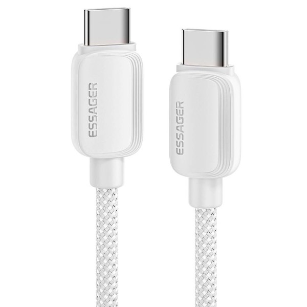 Фото - Кабель Essager Breeze USB Cable Type C to Type C 2M White 100W (EXCTT1-WLA02-P)