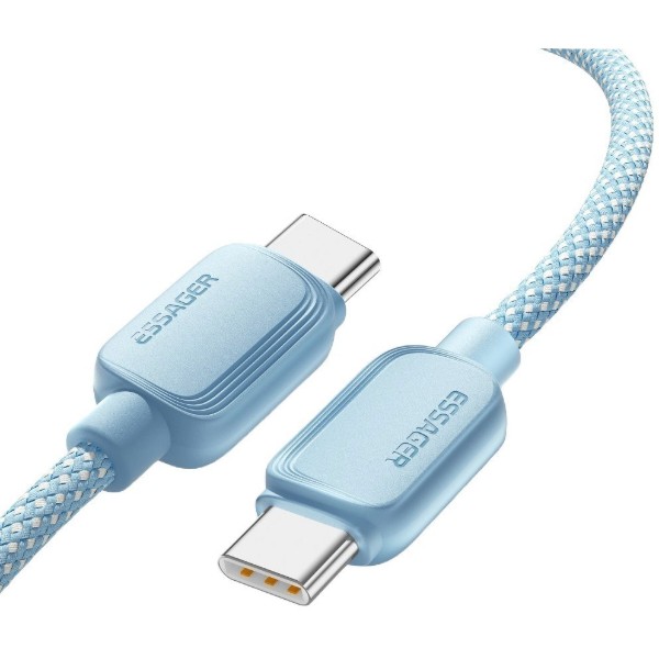 Фото - Кабель Essager Breeze USB Cable Type C to Type C 2M Blue 100W (EXCTT1-WLA03-P)