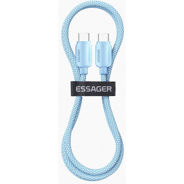 Фото - Кабель Essager Breeze USB Cable Type C to Type C 2M Blue 100W (EXCTT1-WLA03-P)