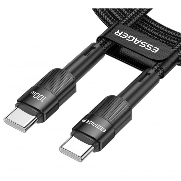 Фото - Кабель синхронізації даних Essager Star 100W USB Charging Cable Type C to Type C 1m Black (EXCTT1-XC01)