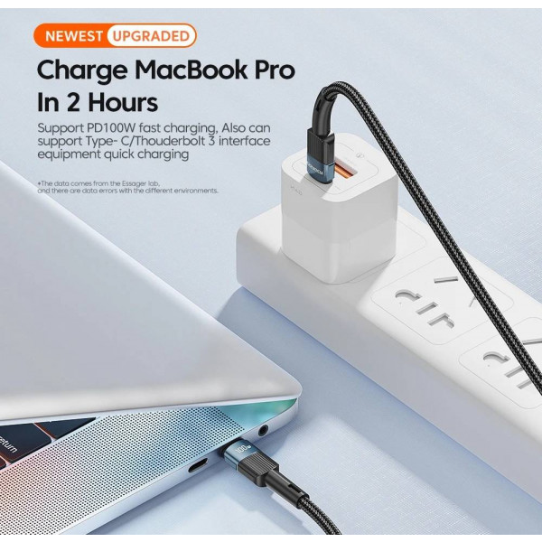 Фото - Кабель синхронізації даних Essager Star 100W USB Charging Cable Type C to Type C 1m Black (EXCTT1-XC01)