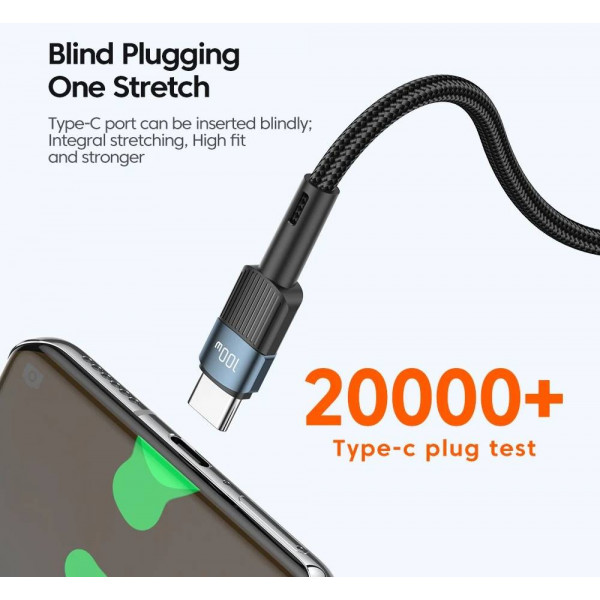 Фото - Кабель синхронізації даних Essager Star 100W USB Charging Cable Type C to Type C 1m Black (EXCTT1-XC01)