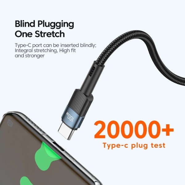 Фото - Кабель Essager Star 100W USB Charging Cable Type C to Type C 2m Blue (EXCTT1-XCA03)
