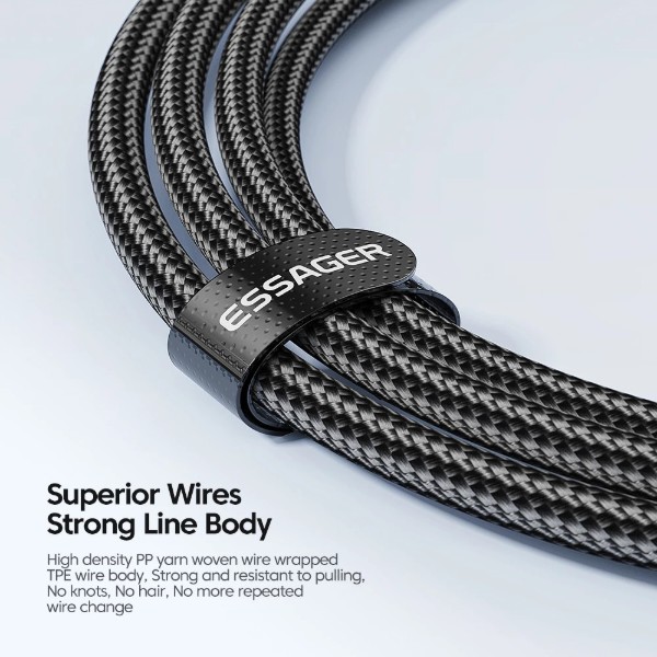 Фото - Кабель Essager Star 100W USB Charging Cable Type C to Type C 2m Blue (EXCTT1-XCA03)