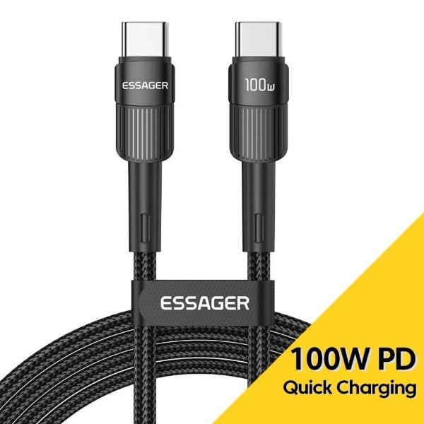 Фото - Кабель Essager Star 100W USB Charging Cable Type C to Type C 0.5m Black (EXCTT1-XCB01)