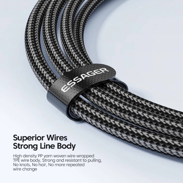 Фото - Кабель Essager Star 100W USB Charging Cable Type C to Type C 0.5m Black (EXCTT1-XCB01)