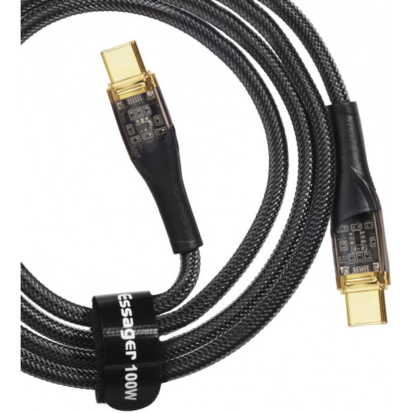 Фото - Кабель Essager Interstellar Transparent Design USB Charging Cable Type C to Type C 100W 2m Black (EXCTT1-XJA01-P) Фото - Кабель Essager Interstellar Transparent Design USB Charging Cable Type C to Type C 100W 2m Black (EXCTT1-XJA01-P)
