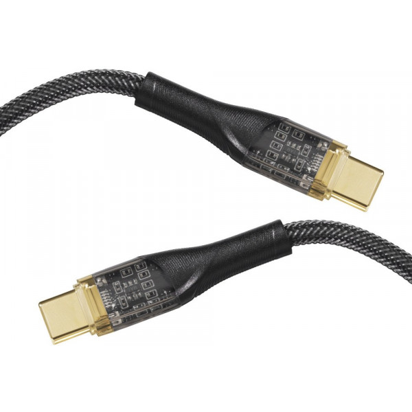Фото - Кабель Essager Interstellar Transparent Design USB Charging Cable Type C to Type C 100W 2m Black (EXCTT1-XJA01-P)