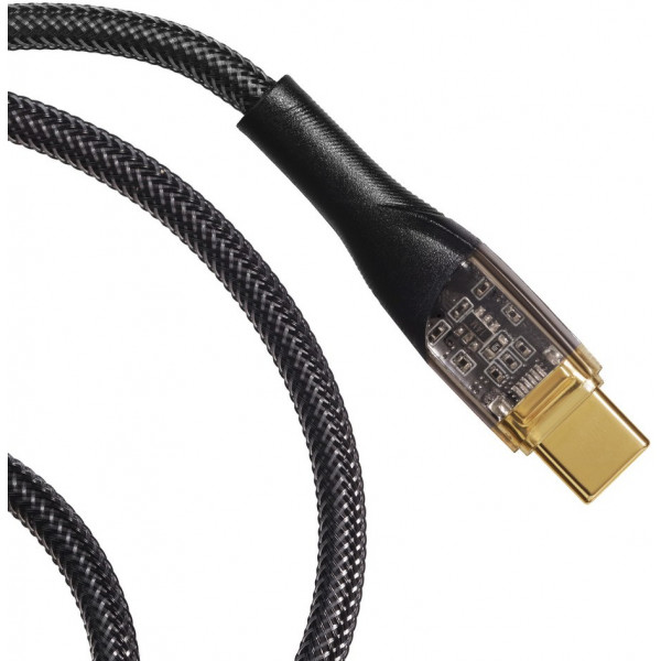 Фото - Кабель Essager Interstellar Transparent Design USB Charging Cable Type C to Type C 100W 2m Black (EXCTT1-XJA01-P)