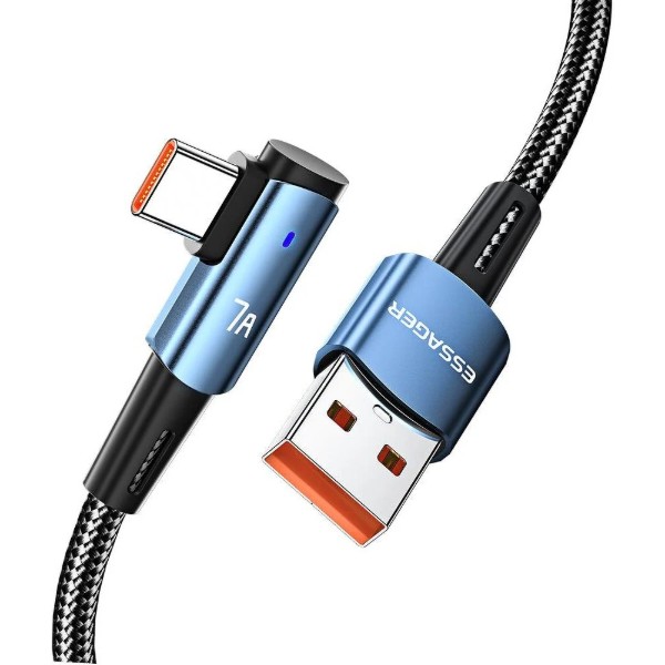 Фото - Кабель Essager Sunset Bend Type 7A cable USB A to Type C 1M Blue 100W (EXCWT7A-CG03-P)