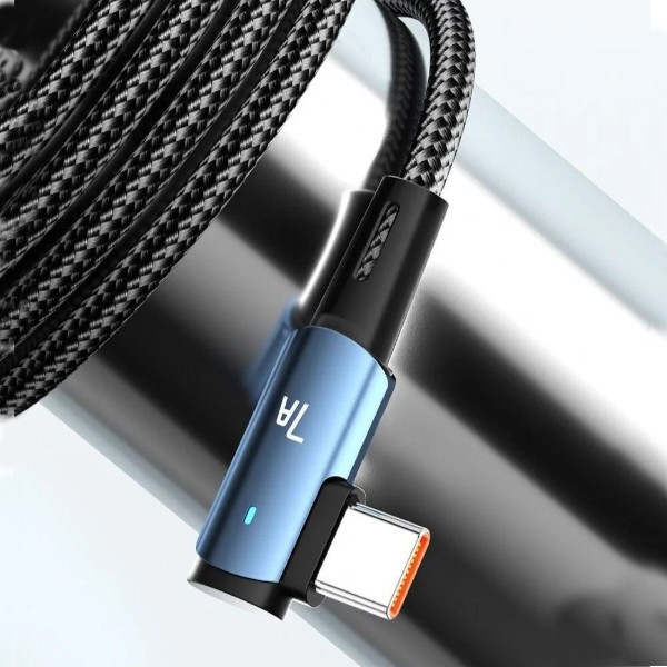 Фото - Кабель Essager Sunset Bend Type 7A cable USB A to Type C 1M Blue 100W (EXCWT7A-CG03-P)