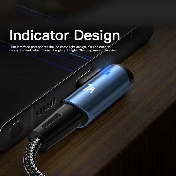 Фото - Кабель Essager Sunset Bend Type 7A cable USB A to Type C 1M Blue 100W (EXCWT7A-CG03-P)