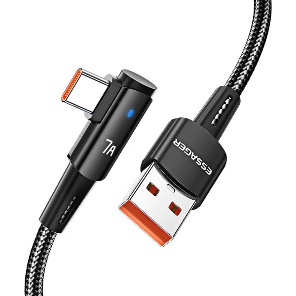Фото - Кабель Essager Sunset Bend Type 7A cable USB A to Type C 3M Black 100W (EXCWT7A-CGC01-P)