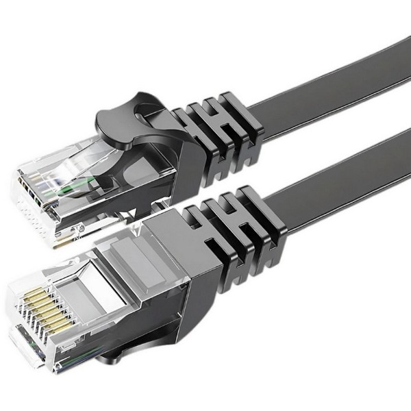 Фото - Кабель патч-корд Essager TopSpeed Cable Ethernet Cat6 RJ45 Splitter Network Flat Cable 3m Black (EXCWXB-JSC01)