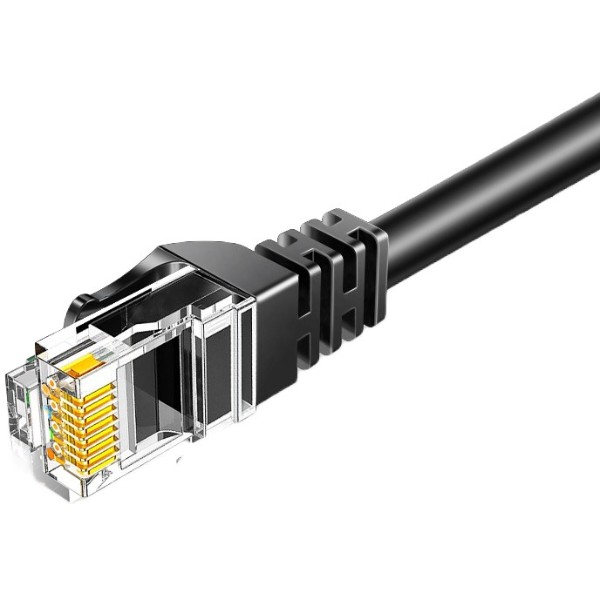 Фото - Кабель патч-корд Essager TopSpeed Cable Ethernet Cat6 RJ45 Splitter Network Round Cable 3m Black (EXCWXY-JSC01)