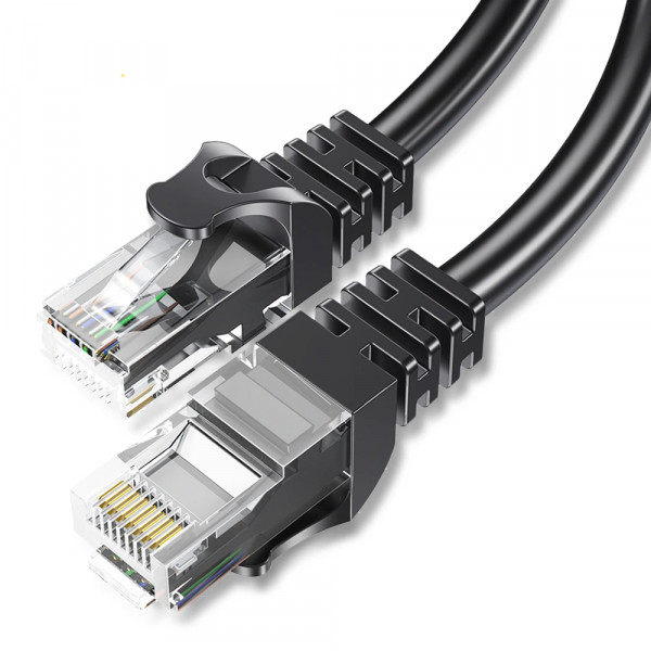 Фото - Кабель патч-корд Essager TopSpeed Cable Ethernet Cat6 RJ45 Splitter Network Round Cable 10m Black (EXCWXY-JSF01)