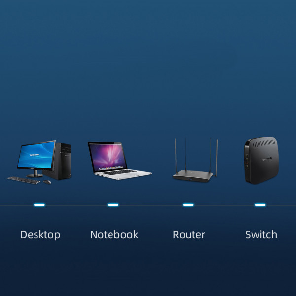 Фото - Кабель патч-корд Essager TopSpeed Cable Ethernet Cat6 RJ45 Splitter Network Round Cable 10m Black (EXCWXY-JSF01)