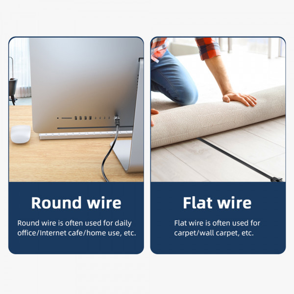 Фото - Кабель патч-корд Essager TopSpeed Cable Ethernet Cat6 RJ45 Splitter Network Round Cable 10m Black (EXCWXY-JSF01)