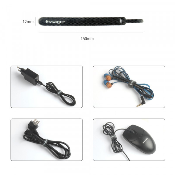 Фото - Органайзер для зберігання кабелів Essager Earphone Charger Cord Management Holder Clip 20 pcs/strip (EXD-KBC01)
