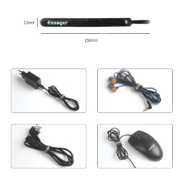 Фото - Органайзер для зберігання кабелів Essager Earphone Charger Cord  Management Holder Clip 30 pcs/strip (EXD-KBD01)