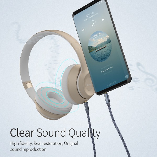 Фото - Кабель 3.5 мм -3.5 мм Essager Monster Aux Cable Speaker Wire 3.5mm to Jack 3.5 mm 2M Gray (EYP35-DYA0G)