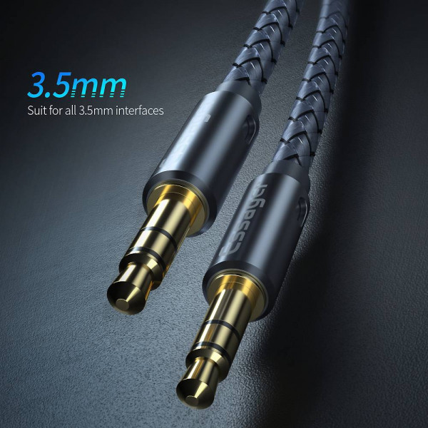 Фото - Кабель 3.5 мм -3.5 мм Essager Monster Aux Cable Speaker Wire 3.5mm to Jack 3.5 mm 5M Gray (EYP35-DYD0G)