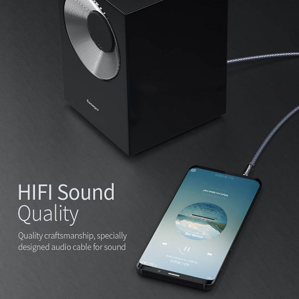 Фото - Кабель 3.5 мм -3.5 мм Essager Monster Aux Cable Speaker Wire 3.5mm to Jack 3.5 mm 5M Gray (EYP35-DYD0G)