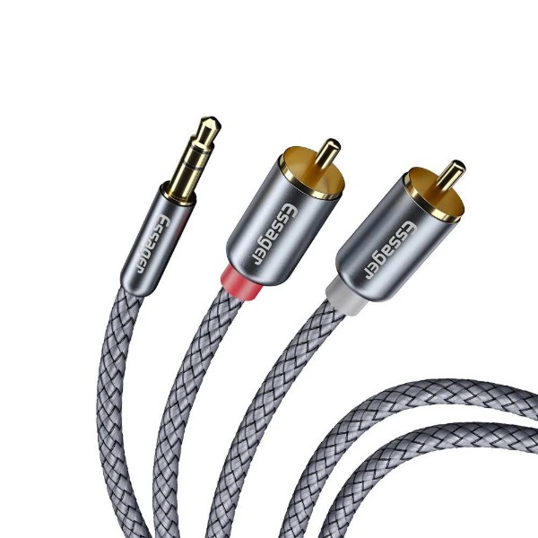 Фото - Кабель 3.5 мм -3.5 мм Essager Monster RCA Audio Cable Jack 3.5 to 2 RCA Cable 3.5mm Jack to 2RCA 3M (EYPZJ-MYC0G)