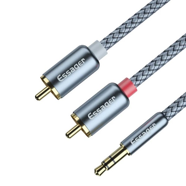 Фото - Кабель 3.5 мм -3.5 мм Essager Monster RCA Audio Cable Jack 3.5 to 2 RCA Cable 3.5mm Jack to 2RCA 3M (EYPZJ-MYC0G)