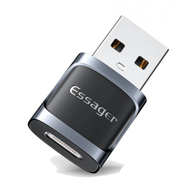 Фото - Перехідник Essager Xuankong OTG Type-C Female to USB male USB 3.0 Grey (EZJCA-XL01) Фото - Перехідник Essager Xuankong OTG Type-C Female to USB male USB 3.0 Grey (EZJCA-XL01)