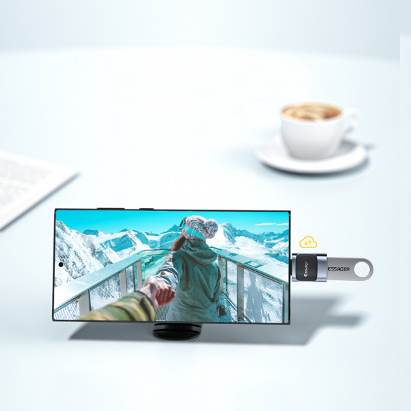 Фото - Перехідник Essager Xuankong OTG Type-C Female to USB male USB 3.0 Grey (EZJCA-XL01)