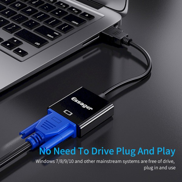 Фото - Переходник DVI - HDMI Essager Phantom HD Convertor (HDMI to VGA) Black (EZJHV-HY01)
