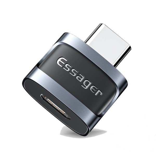 Фото - Перехідник Essager Xuankong OTG Micro Female to Type-C male USB 3.0 Grey (EZJMC-XL01)