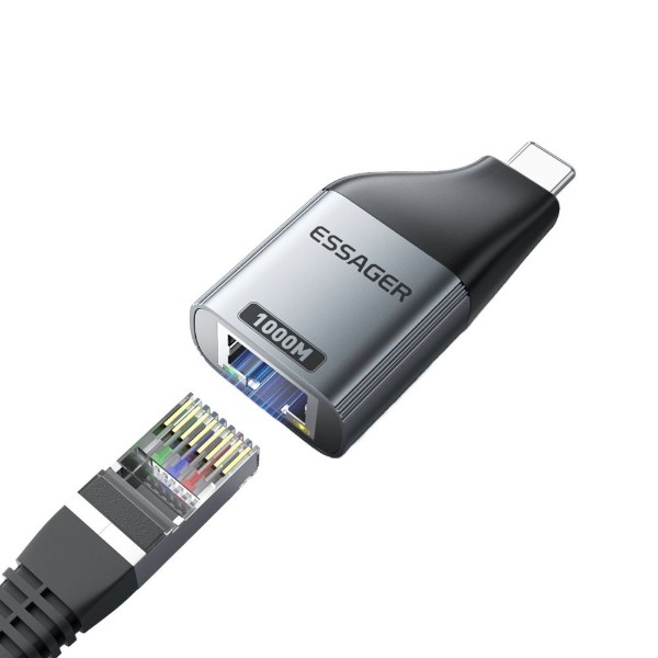 Фото - Перехідник Essager Type-C to RJ-45 (EZJRJK-MJ0G-P)