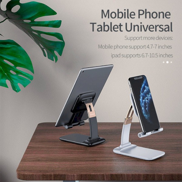 Фото - Підставка для мобільного пристрою Essager Knight Foldable Desk Mobile Phone Holder Stand (Alloy) Black (EZJZM-QS01)